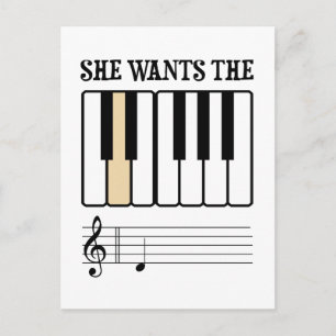 Hon vill ha D Piano Music Vykort