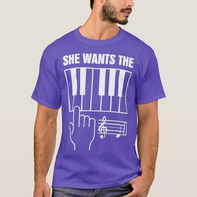 Hon vill ha D piano-noten T Shirt (Framsida)