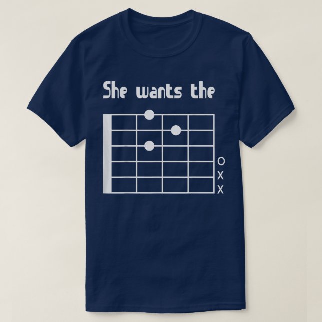 Hon vill ha D-slingan - Lustigt Music Guitar Playe T Shirt (Design framsida)