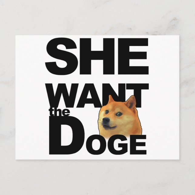 Hon vill ha Doge Vykort (Framsida)