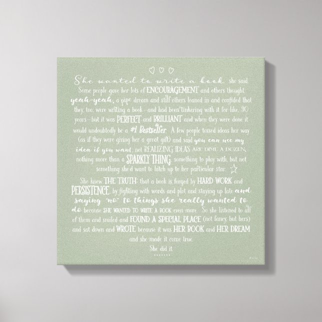 Hon ville till Skriva a Bok/Art Canvas (Framsida)