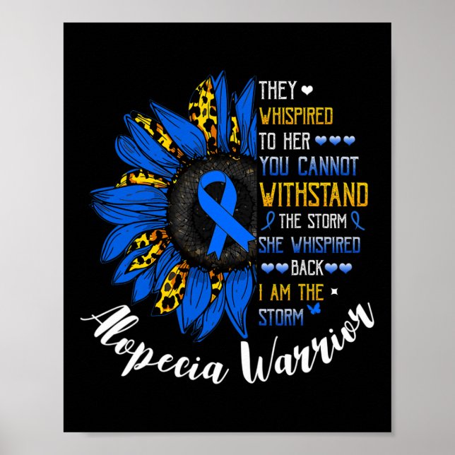 Hon viskade att jag är stormen Alopecia Areata War Poster (Framsidan)