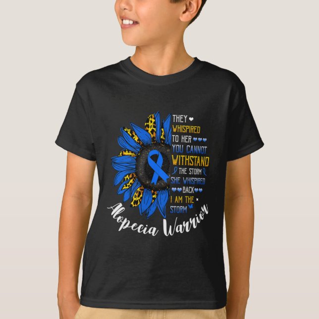 Hon viskade att jag är stormen Alopecia Areata War T Shirt (Framsida)