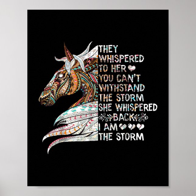 Hon viskade tillbaka, jag är stormen, Riding Horse Poster (Framsidan)