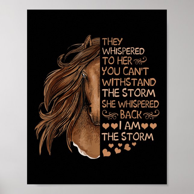 Hon viskade tillbaka, jag är stormen, Riding Horse Poster (Framsidan)