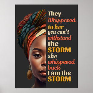 Hon viskade tillbaka jag är stormen stark kvinna poster