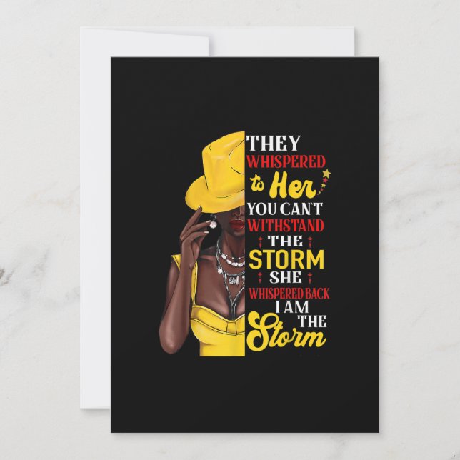 Hon viskade tillbaka Jag är stormen Svart historia Inbjudningar (Framsida)