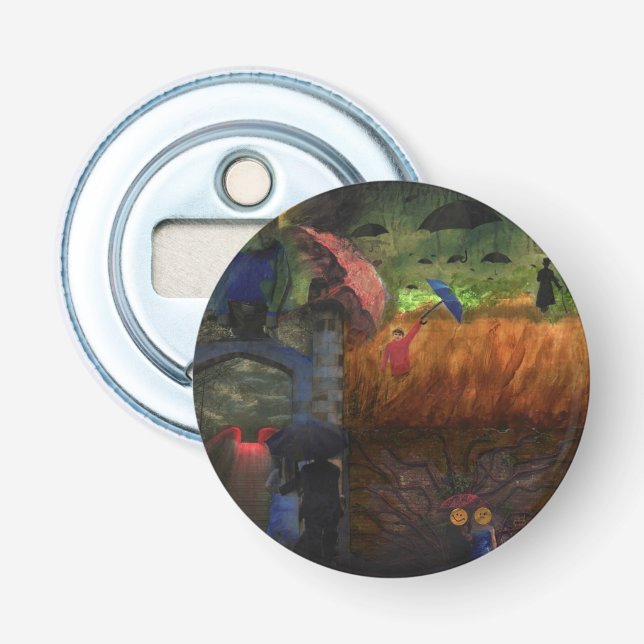 Hon Wore Blue Velvet Mix Media Surreal Goth Art Flasköppnare (Framsidan)