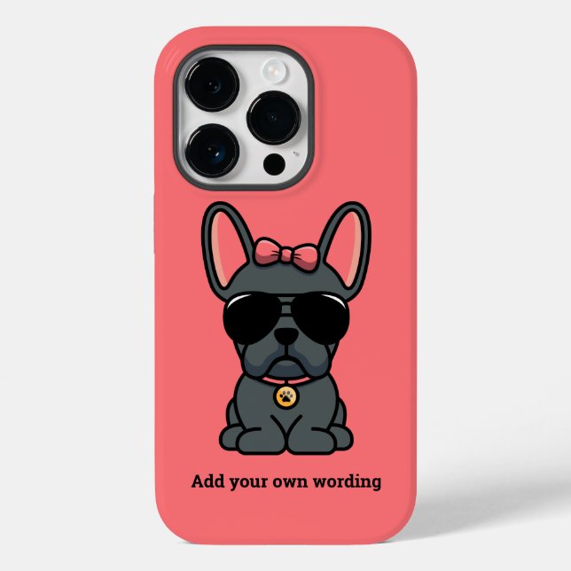 Hona Blå Fransk Bulldog Case-Mate iPhone-fodral (Baksida)
