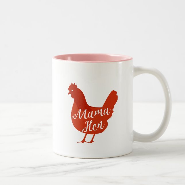 Höna för mamman för mammahönahöna älskar mors Två-Tonad mugg (Höger)