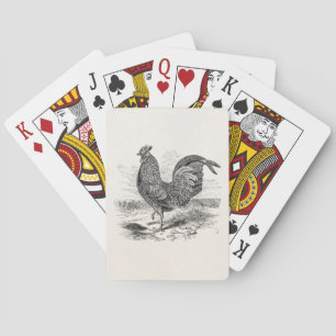 Höna för vintageKulm fjäderfä tupp - hönahöna Spel Kort