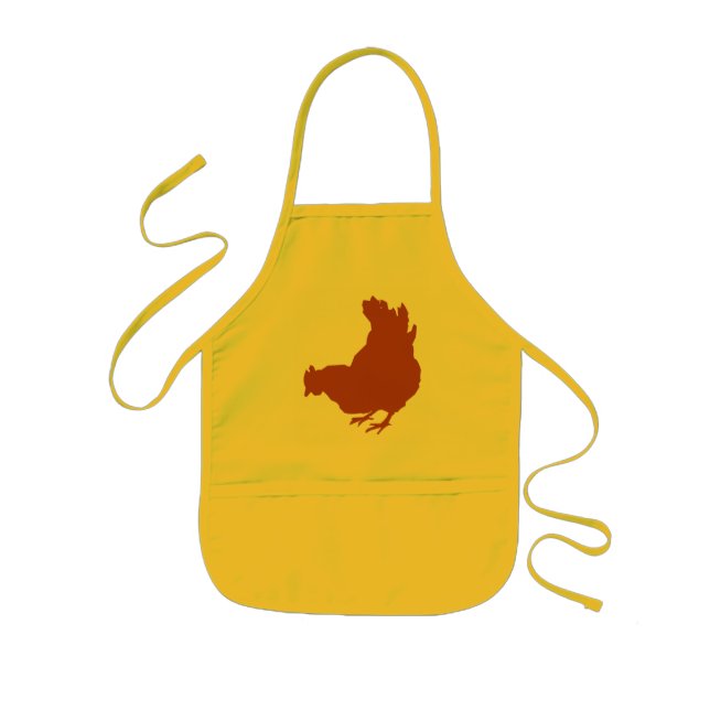 Höna [höna, bonde, organiska ägg] barnförkläde (Framsidan)