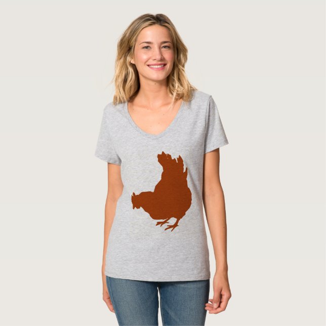 Höna [höna, bonde, organiska ägg] tee shirt (Hel framsida)