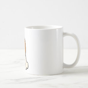 Höna lägger benen på ryggen kaffemugg
