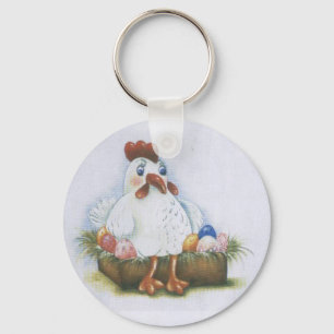 Höna med ägg nyckelring