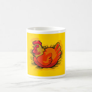 Höna på bo Ljusa gårdshöns Kaffemugg