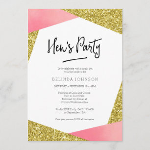 Höna rosor & glitter för partyinbjudan inbjudningar
