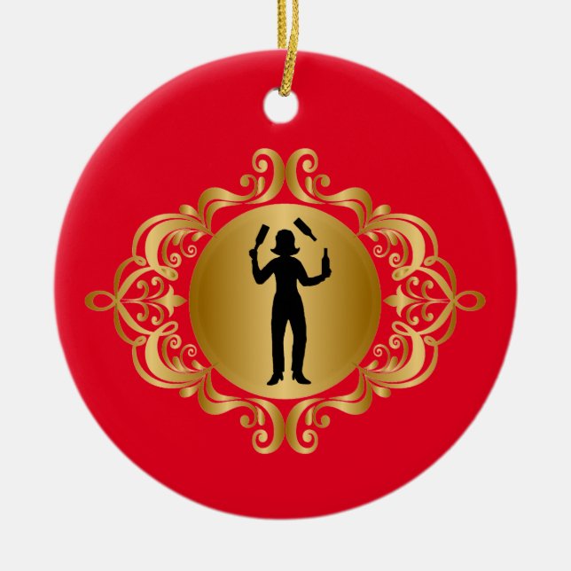 Honale Bartender Silhouette jul Ornament (Framsidan)
