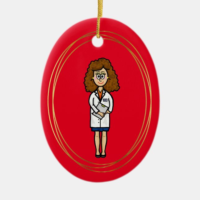 Honale Brunette Doktor jul Ornament (Framsidan)