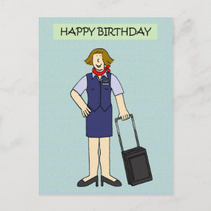 Honale Cabin Crew Birthday Vykort