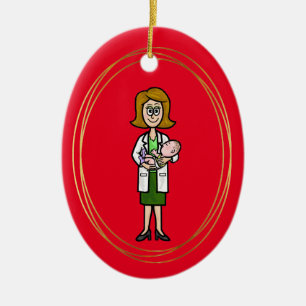 Honale Doktor Holding Baby jul Ornament
