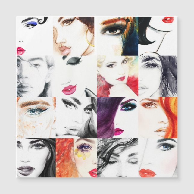 Honale Porträtt Collage Watercolor Illustration (Framsida)