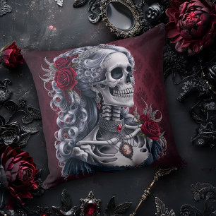 Honale Skull Cameo in Red Kudde