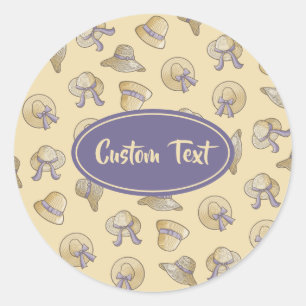 Honale Summer Hats Beige Runt Klistermärke