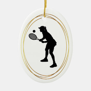 Honale Tennis Player Silhouette jul Ornament