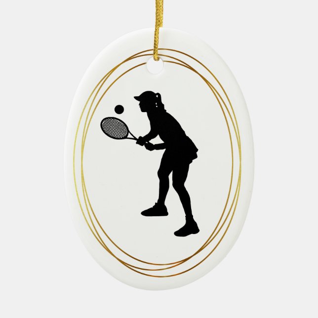 Honale Tennis Player Silhouette jul Ornament (Framsidan)