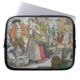 Hönan marknadsför (färgad gravyr) laptop sleeve