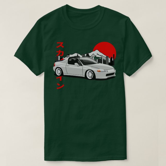 Honda Civic Del Sol JDM Stil T Shirt (Design framsida)