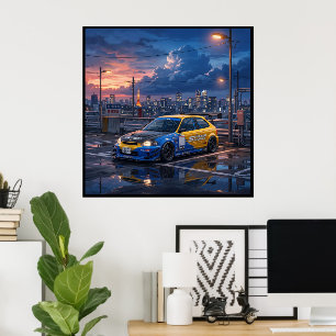Honda Civic EK9 Touring Car Poster