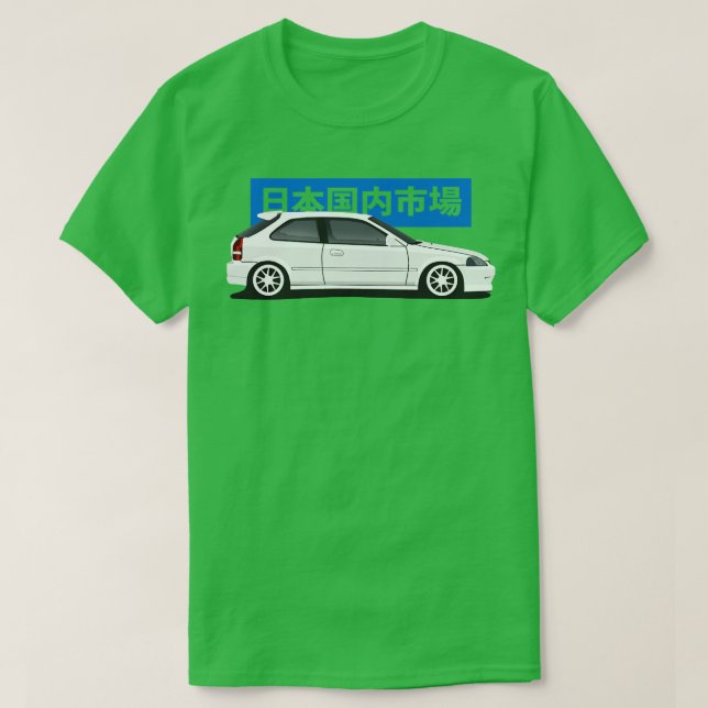 Honda Civic EK Side View T Shirt (Design framsida)