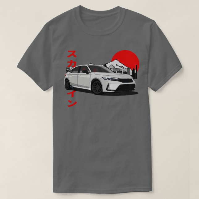 Honda Civic fl5 Retro Stil T Shirt (Design framsida)