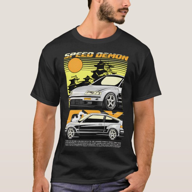 Honda Crx Speed Demon T Shirt (Framsida)