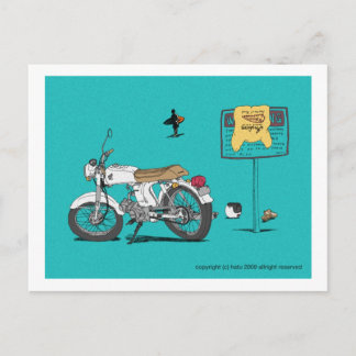 honda på stranden vykort