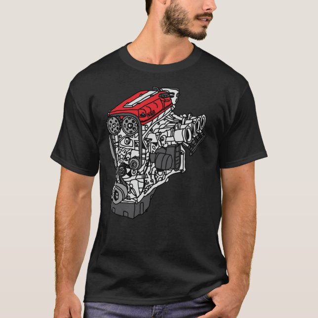 Honda S2000 F20C-motor, klassiskt T-Shirt (Framsida)