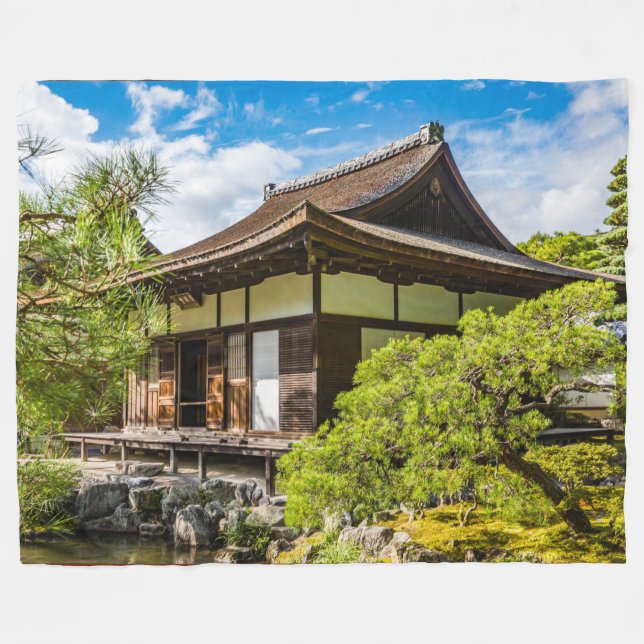 Hondo eller huvudsalen i Ginkaku-Ji, Kyoto Fleecefilt (Framsidan (Horisontell))