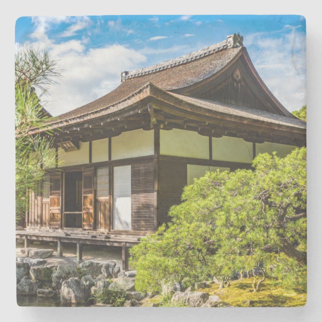 Hondo eller huvudsalen i Ginkaku-Ji, Kyoto Stenunderlägg (Framsidan)