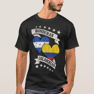 Honduran Colombian Heart Flaggor T Shirt