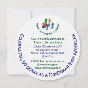 Honduran Irish Shamrock Birthday Inbjudningar