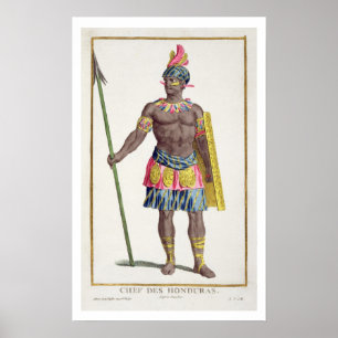 Honduranernas chef, 1780 (färgad engrave) poster
