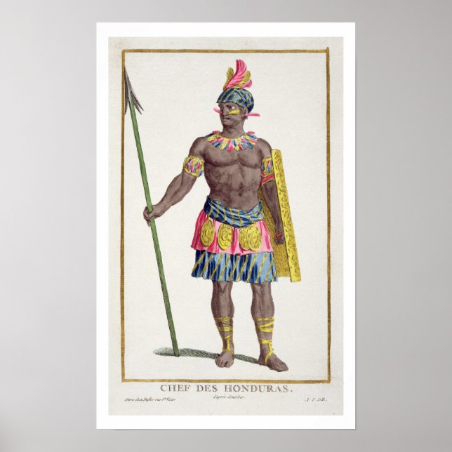 Honduranernas chef, 1780 (färgad engrave) poster (Framsidan)