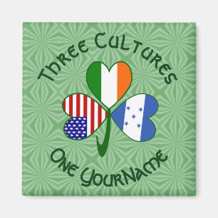 Honduransk irländsk amerikansk flagg Shamrock Pers Magnet