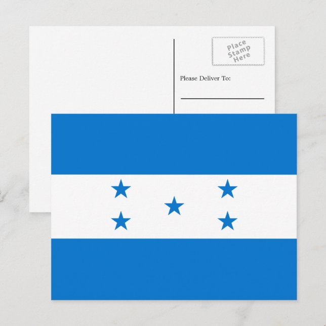 Honduranska Flagga, Flagga Honduras Vykort (Fram/baksida)