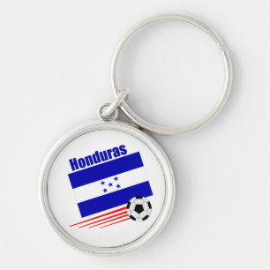 Honduranskt fotbolllag rund silverfärgad nyckelring