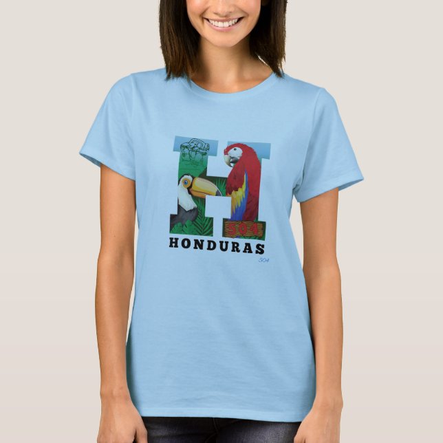 Honduras 504 H Guacamaya 04 T Shirt (Framsida)