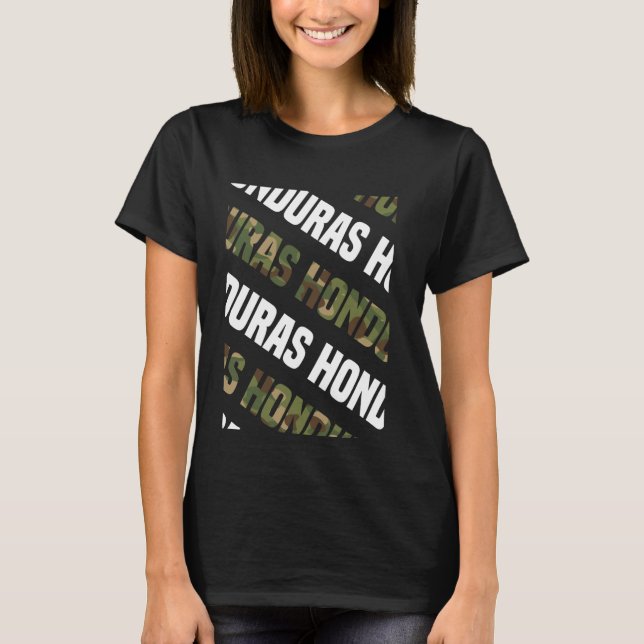 Honduras Camo Mönster Grönt Camouflage T Shirt (Framsida)