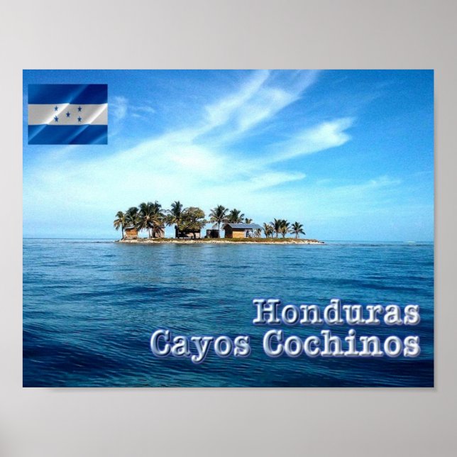 Honduras - Cayos Cochinos - Poster (Framsidan)